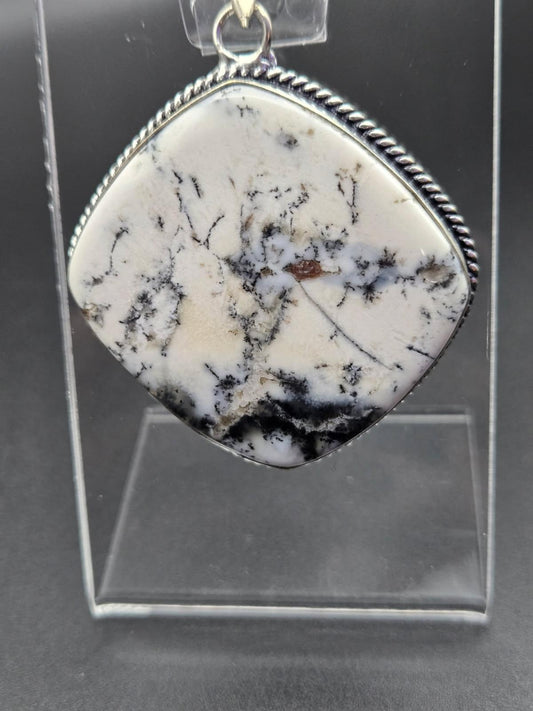 Dendritic Opal Pendant – 925 Sterling Silver