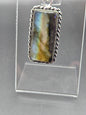 Labradorite Rectangle Pendant – 925 Sterling Silver